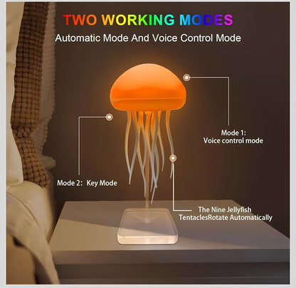 RGB Jellyfish Mood Lamp with Voice Control – Color Changing Ambient Night Light for Home & Bedroom
