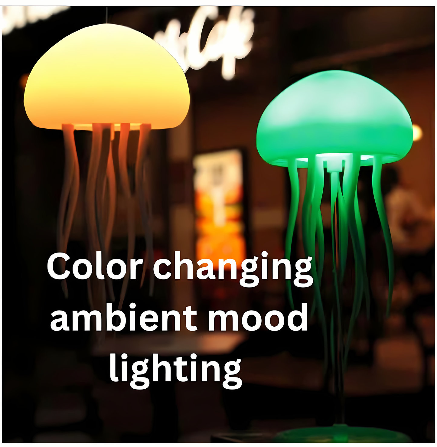 RGB Jellyfish Mood Lamp with Voice Control – Color Changing Ambient Night Light for Home & Bedroom